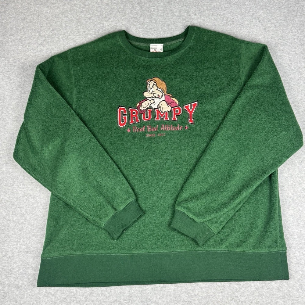 Disney Sweater Adult Large Green Vintage Grumpy Snow White Crewneck 90s